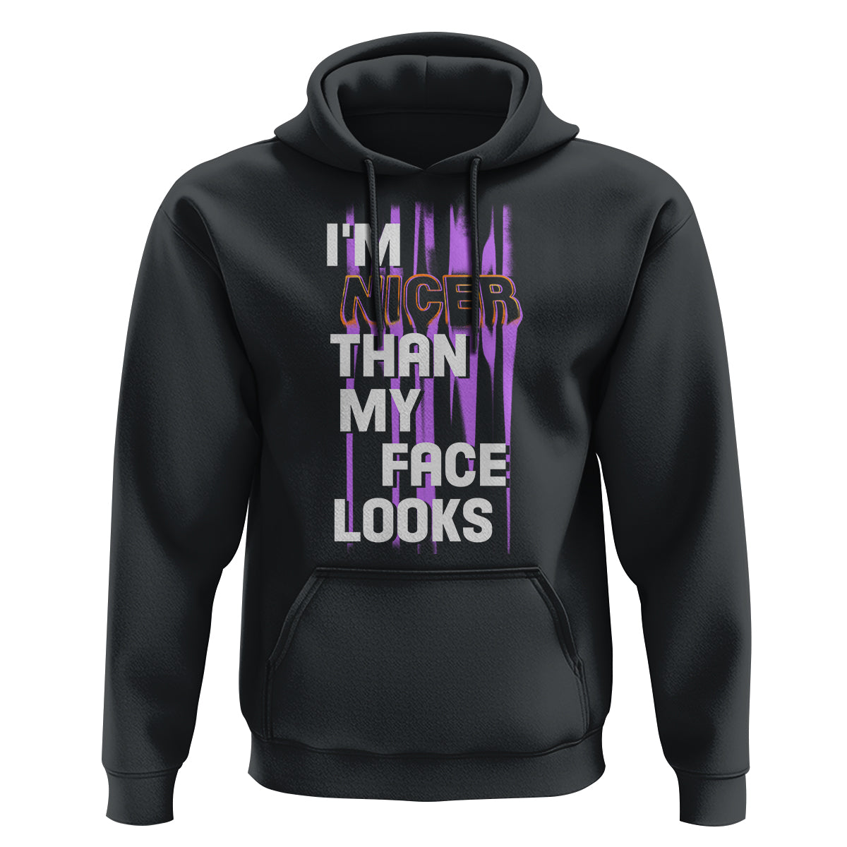 Introvert Hoodie I'm Nicer Than My Face Looks - Wonder Print Shop