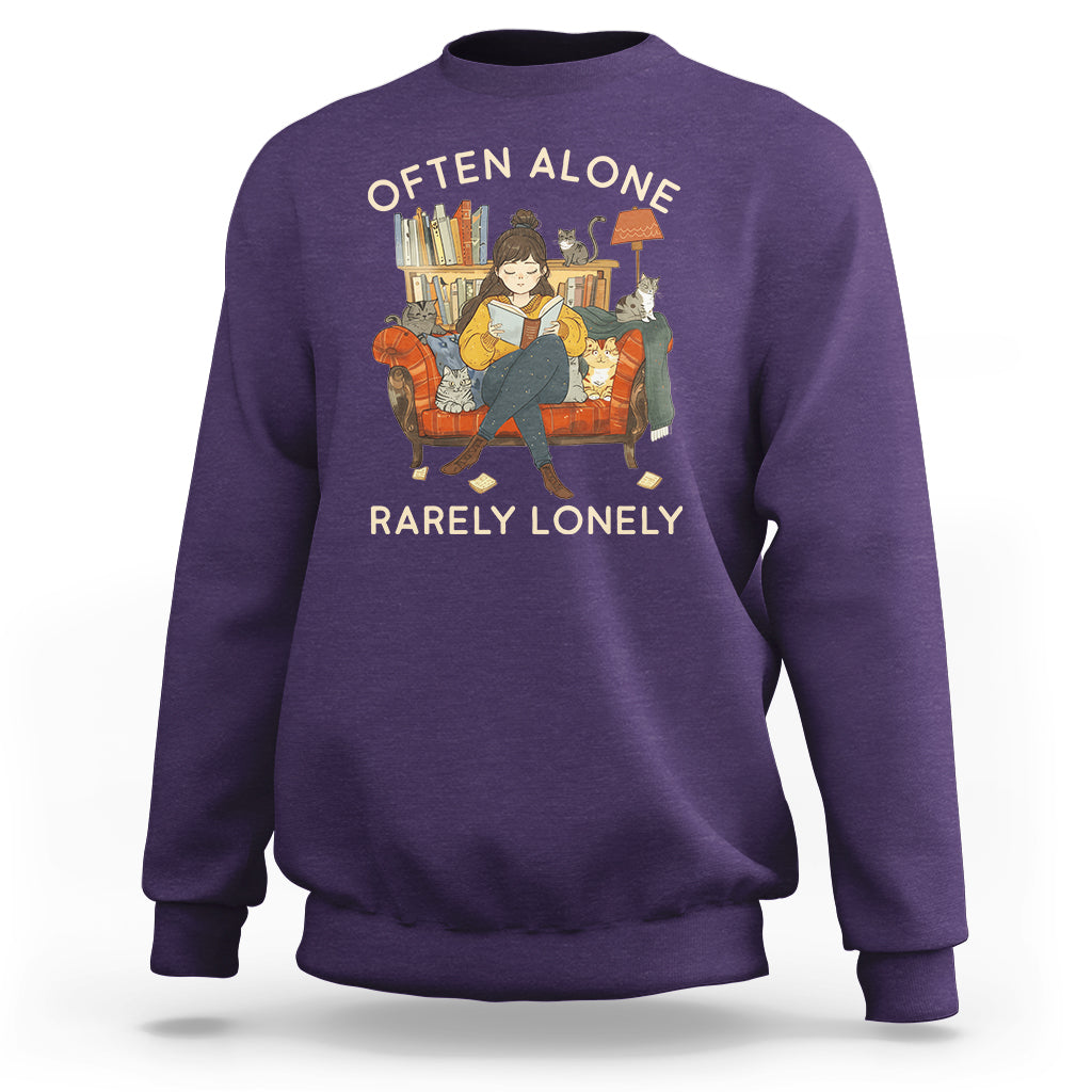 Introvert Sweatshirt Often Alone Rarely Lonely - Wonder Print Shop