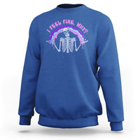 Overthinking Sweatshirt I Feel Fine Why Funny Skeleton - Wonder Print Shop