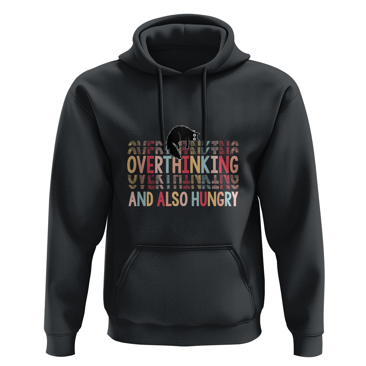 Overthinking And Also Hungry Cute Cat Hoodie - Wonder Print Shop