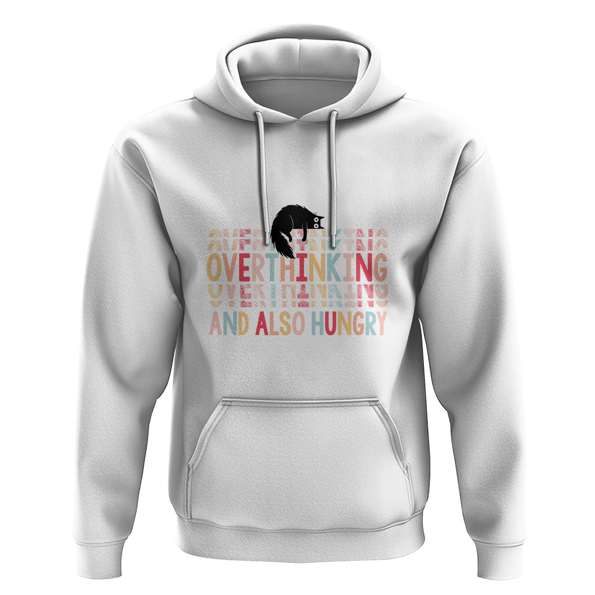Overthinking And Also Hungry Cute Cat Hoodie - Wonder Print Shop