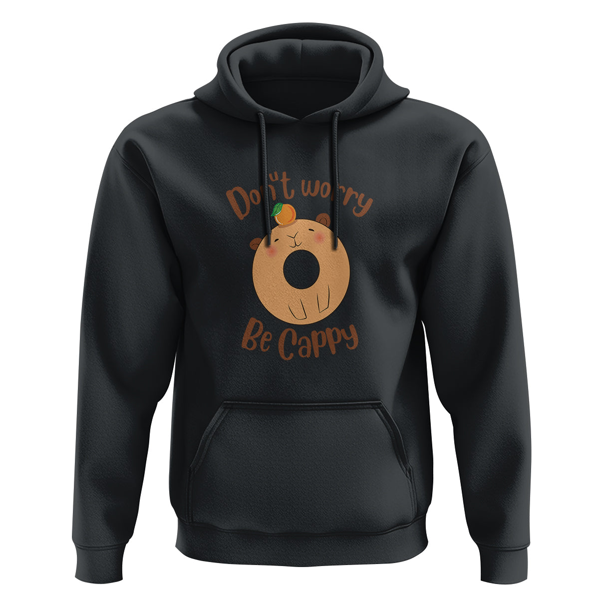 Capybara Lover Hoodie Don't Worry Be Cappy Funny Cute Donut Lover - Wonder Print Shop