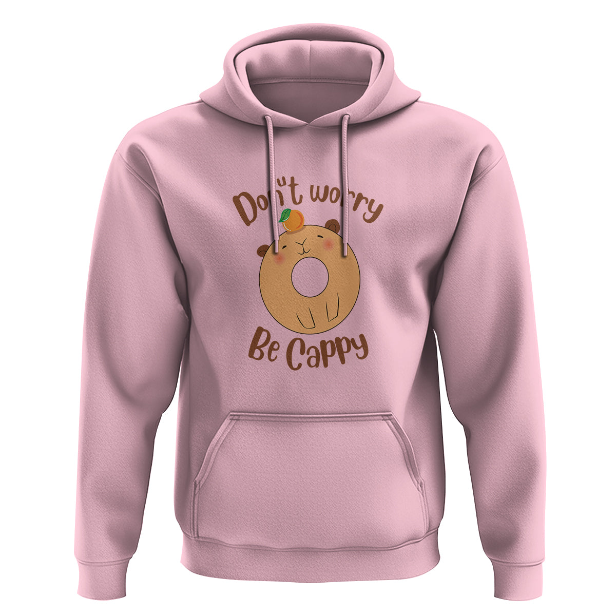 Capybara Lover Hoodie Don't Worry Be Cappy Funny Cute Donut Lover - Wonder Print Shop