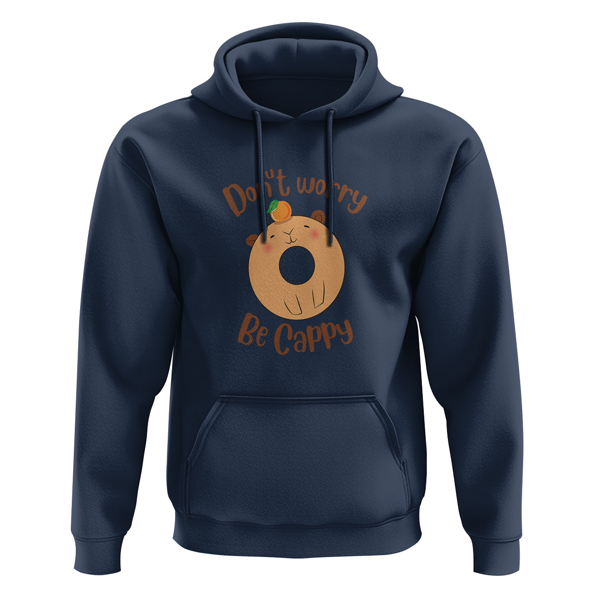 Capybara Lover Hoodie Don't Worry Be Cappy Funny Cute Donut Lover - Wonder Print Shop