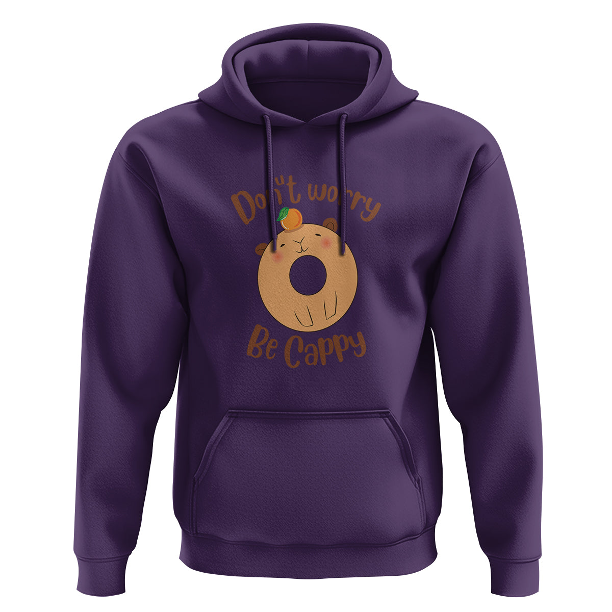 Capybara Lover Hoodie Don't Worry Be Cappy Funny Cute Donut Lover - Wonder Print Shop