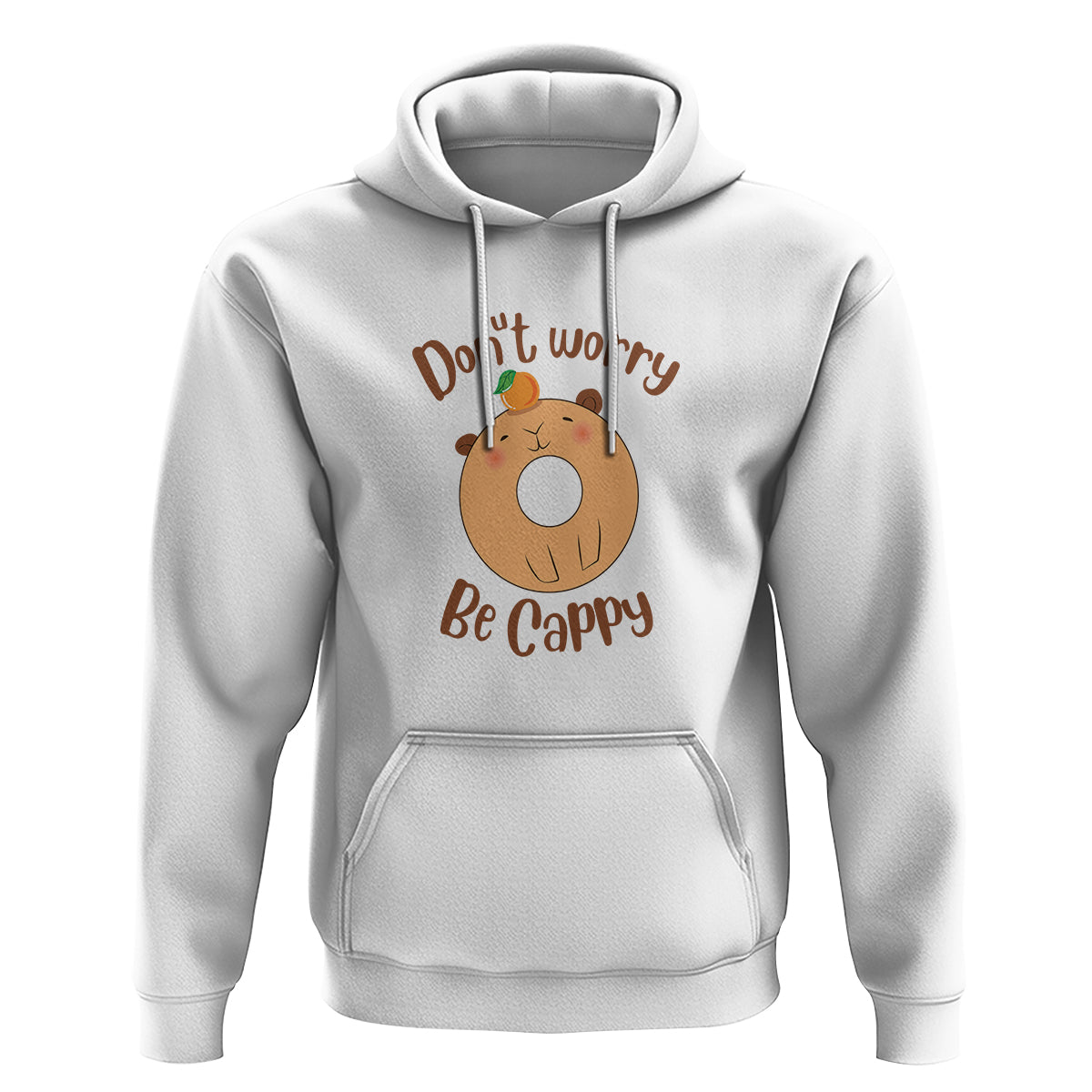 Capybara Lover Hoodie Don't Worry Be Cappy Funny Cute Donut Lover - Wonder Print Shop