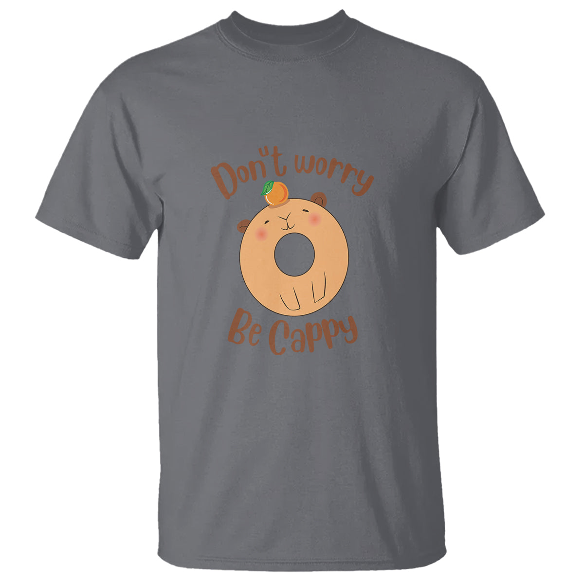 Capybara Lover T Shirt Don't Worry Be Cappy Funny Cute Donut Lover - Wonder Print Shop