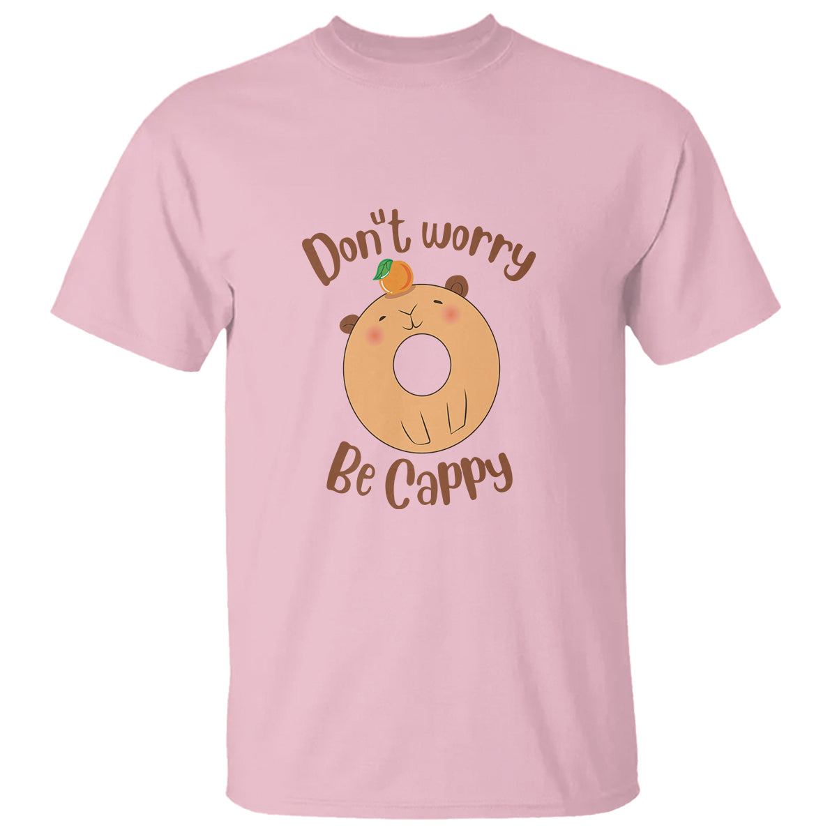 Capybara Lover T Shirt Don't Worry Be Cappy Funny Cute Donut Lover - Wonder Print Shop