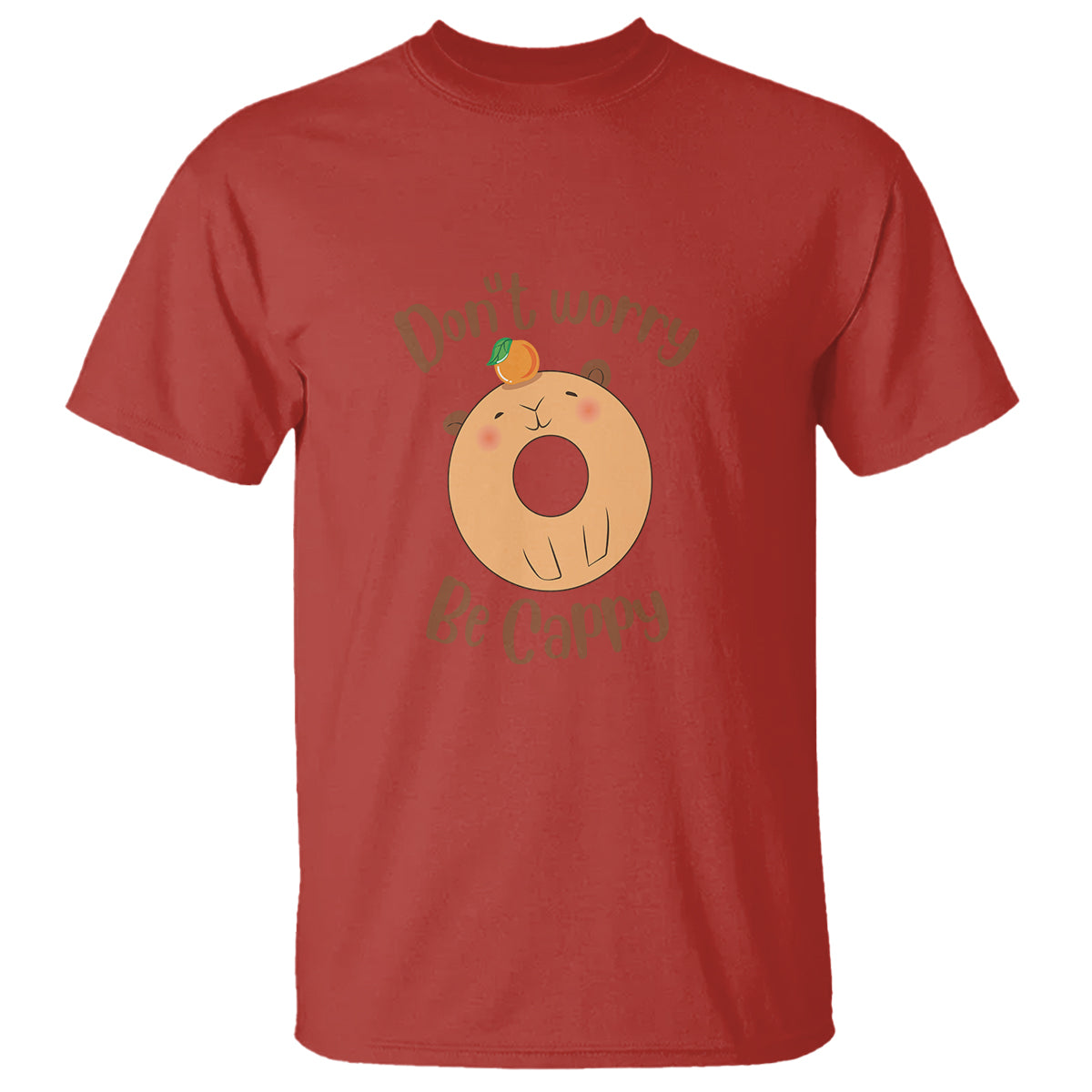 Capybara Lover T Shirt Don't Worry Be Cappy Funny Cute Donut Lover - Wonder Print Shop