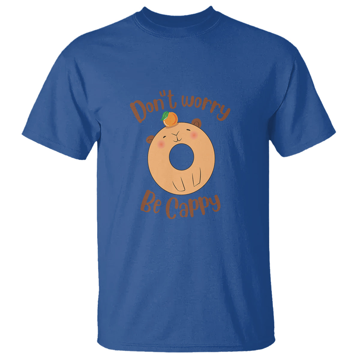 Capybara Lover T Shirt Don't Worry Be Cappy Funny Cute Donut Lover - Wonder Print Shop