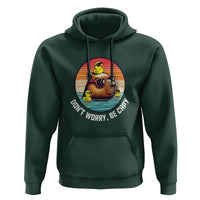 Capybara Lover Hoodie Don't Worry Be Capy Retro - Wonder Print Shop