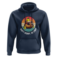 Capybara Lover Hoodie Don't Worry Be Capy Retro - Wonder Print Shop