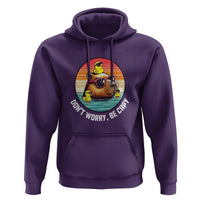 Capybara Lover Hoodie Don't Worry Be Capy Retro - Wonder Print Shop