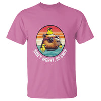 Capybara Lover T Shirt Don't Worry Be Capy Retro - Wonder Print Shop