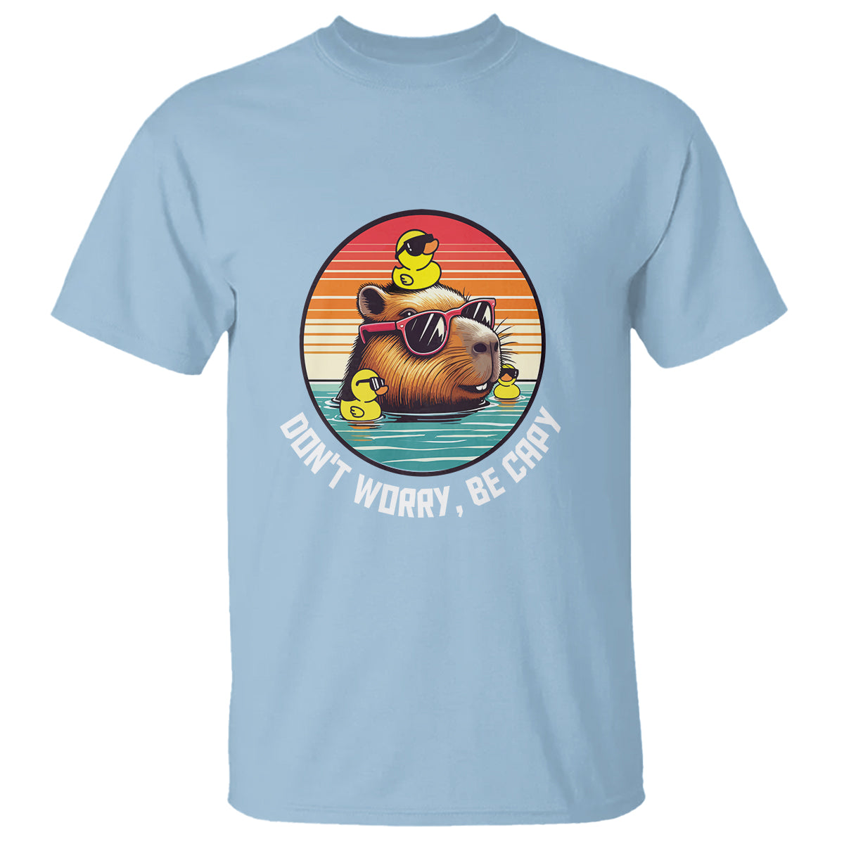 Capybara Lover T Shirt Don't Worry Be Capy Retro - Wonder Print Shop