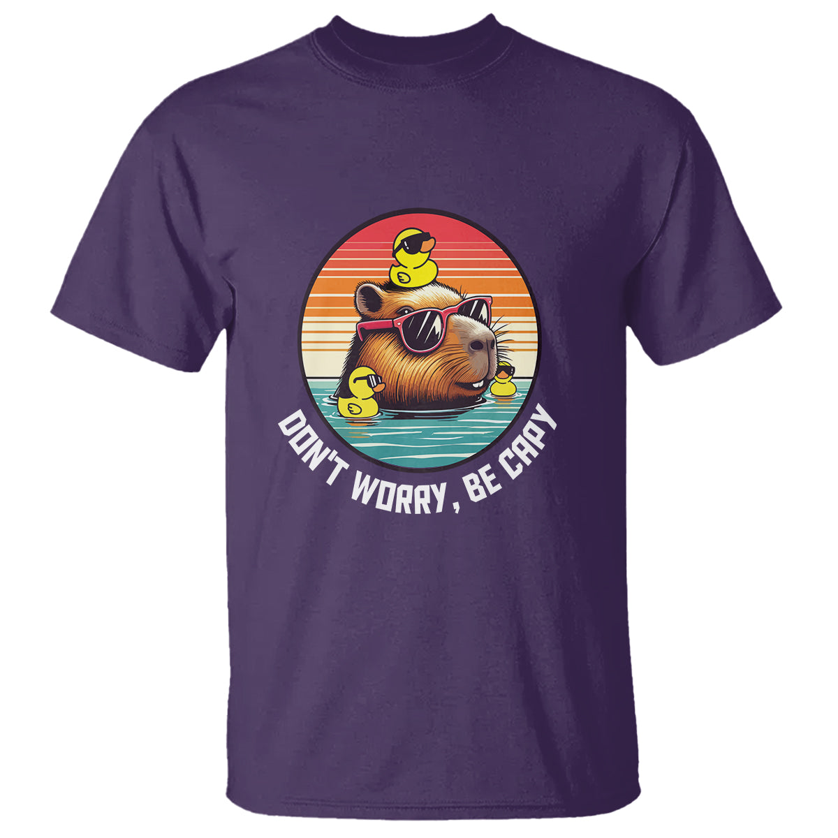 Capybara Lover T Shirt Don't Worry Be Capy Retro - Wonder Print Shop