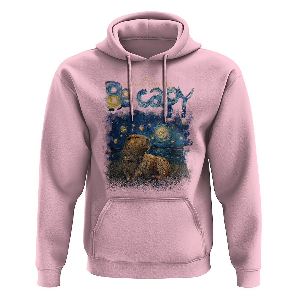 Capybara Lover Hoodie Don't Worry Be Capy Starry Night - Wonder Print Shop