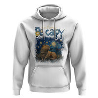 Capybara Lover Hoodie Don't Worry Be Capy Starry Night - Wonder Print Shop