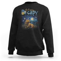 Capybara Lover Sweatshirt Don't Worry Be Capy Starry Night - Wonder Print Shop