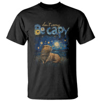 Capybara Lover T Shirt Don't Worry Be Capy Starry Night - Wonder Print Shop