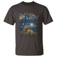 Capybara Lover T Shirt Don't Worry Be Capy Starry Night - Wonder Print Shop