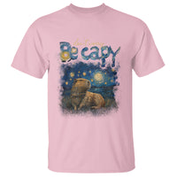 Capybara Lover T Shirt Don't Worry Be Capy Starry Night - Wonder Print Shop