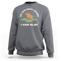 Capybara Lover Sweatshirt Idk How Much Longer I Can Slay Funny Capy Crocodile - Wonder Print Shop