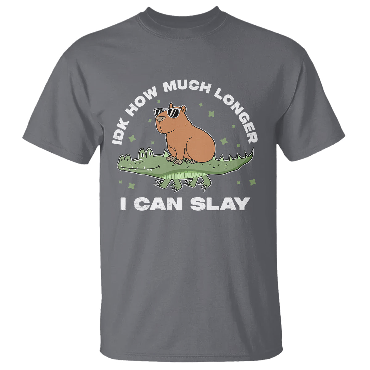 Capybara Lover T Shirt Idk How Much Longer I Can Slay Funny Capy Crocodile - Wonder Print Shop
