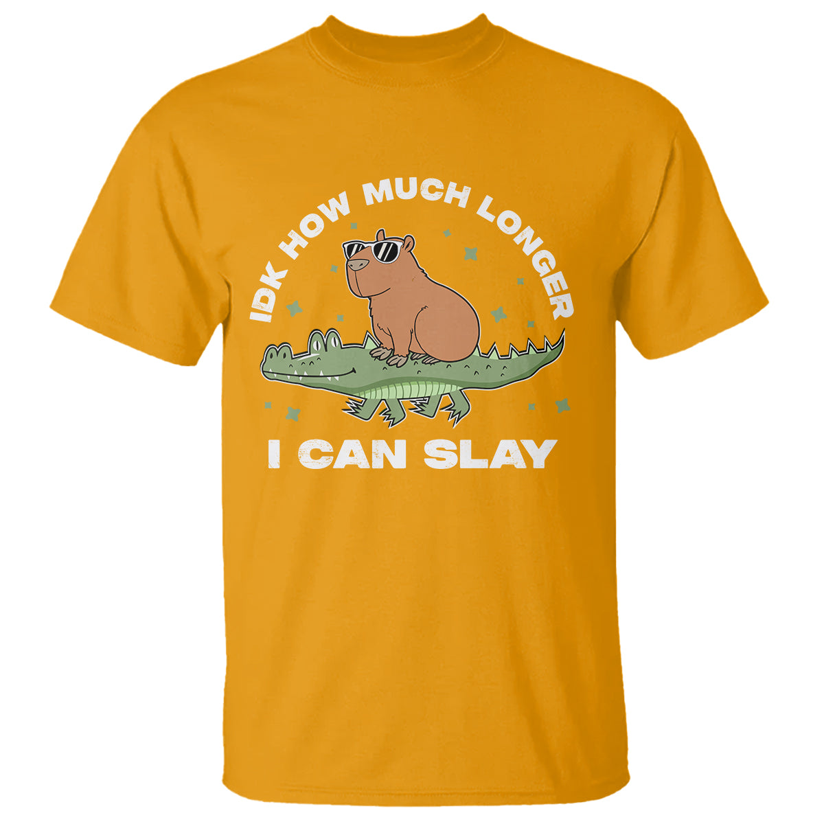 Capybara Lover T Shirt Idk How Much Longer I Can Slay Funny Capy Crocodile - Wonder Print Shop