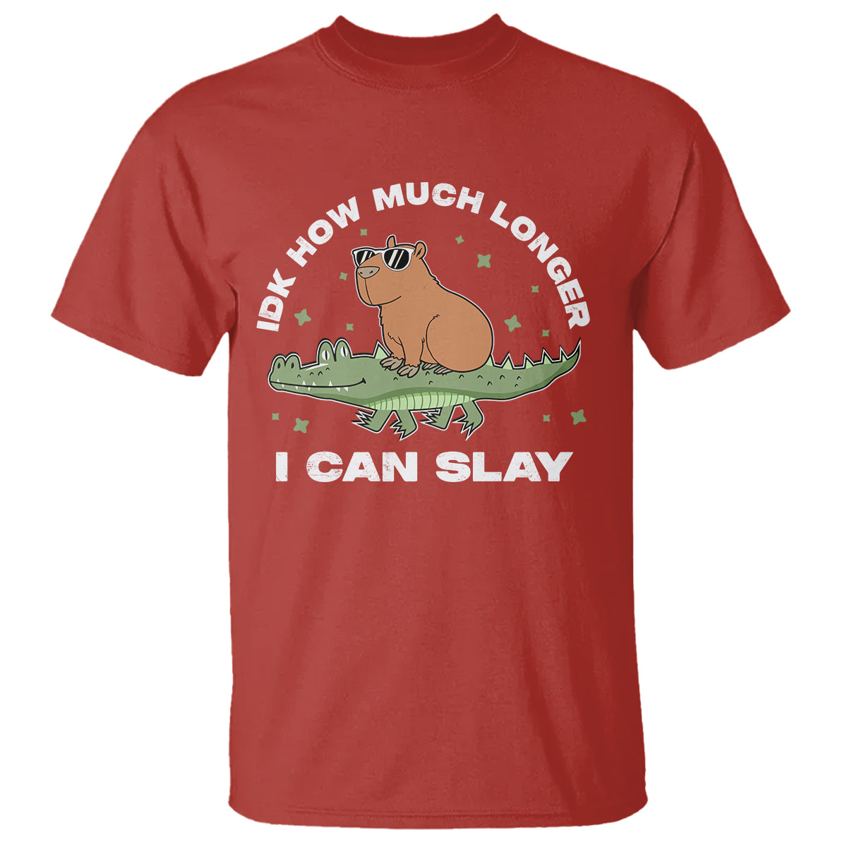 Capybara Lover T Shirt Idk How Much Longer I Can Slay Funny Capy Crocodile - Wonder Print Shop