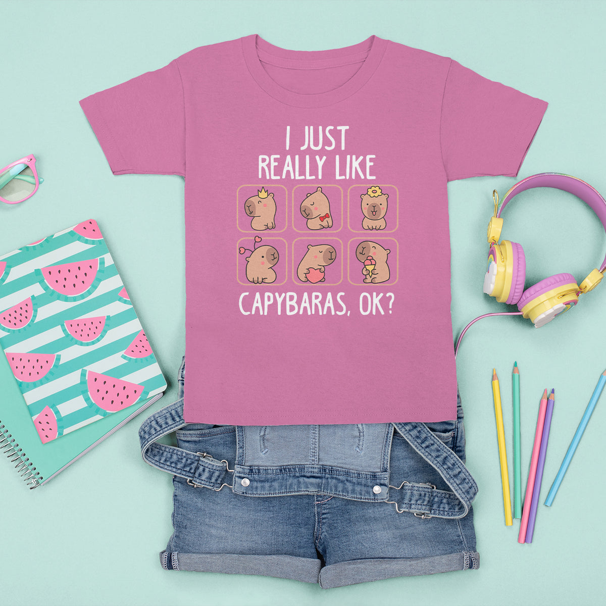 Capybara Lover T Shirt For Kid I Just Really Like Capybaras Cute Capy - Wonder Print Shop