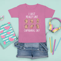 Capybara Lover T Shirt For Kid I Just Really Like Capybaras Cute Capy - Wonder Print Shop