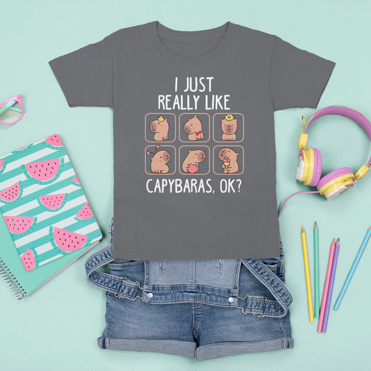 Capybara Lover T Shirt For Kid I Just Really Like Capybaras Cute Capy - Wonder Print Shop
