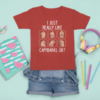 Capybara Lover T Shirt For Kid I Just Really Like Capybaras Cute Capy - Wonder Print Shop