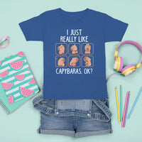 Capybara Lover T Shirt For Kid I Just Really Like Capybaras Cute Capy - Wonder Print Shop