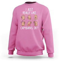 Capybara Lover Sweatshirt I Just Really Like Capybaras Cute Capy - Wonder Print Shop