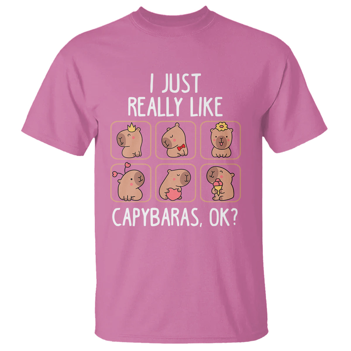 Capybara Lover T Shirt I Just Really Like Capybaras Cute Capy - Wonder Print Shop