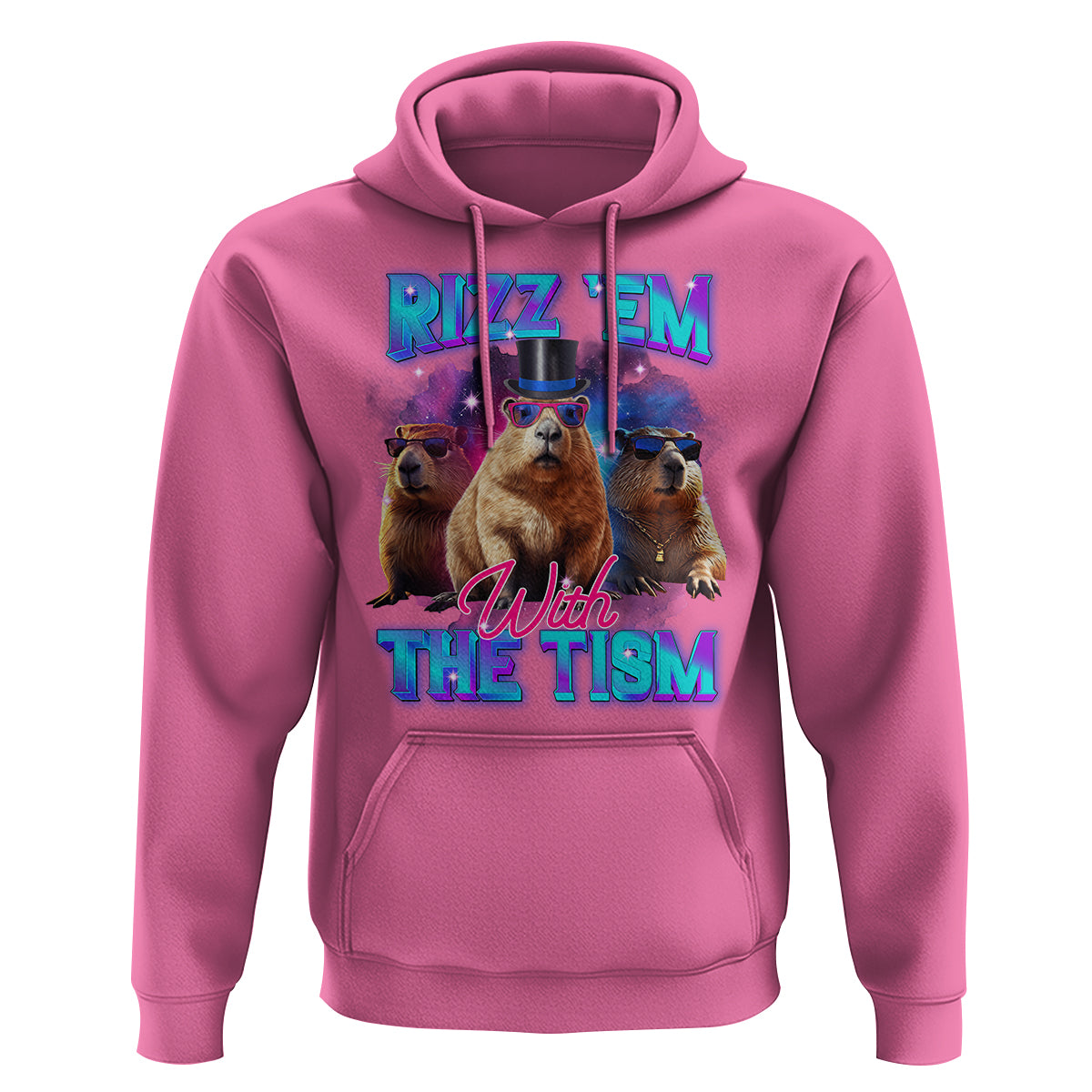 Capybara Lover Hoodie Rizz Em With The Tism Funny Capy Meme - Wonder Print Shop