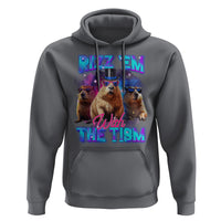 Capybara Lover Hoodie Rizz Em With The Tism Funny Capy Meme - Wonder Print Shop