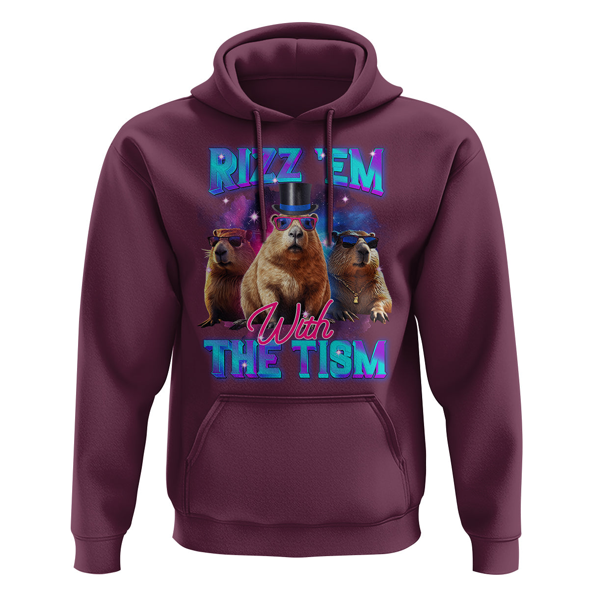 Capybara Lover Hoodie Rizz Em With The Tism Funny Capy Meme - Wonder Print Shop