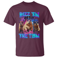 Capybara Lover T Shirt Rizz Em With The Tism Funny Capy Meme - Wonder Print Shop