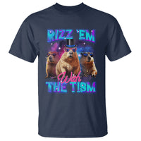 Capybara Lover T Shirt Rizz Em With The Tism Funny Capy Meme - Wonder Print Shop