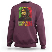 Legend Bob Sweatshirt Money Can't Buy Life Jamaican Reggae - Wonder Print Shop