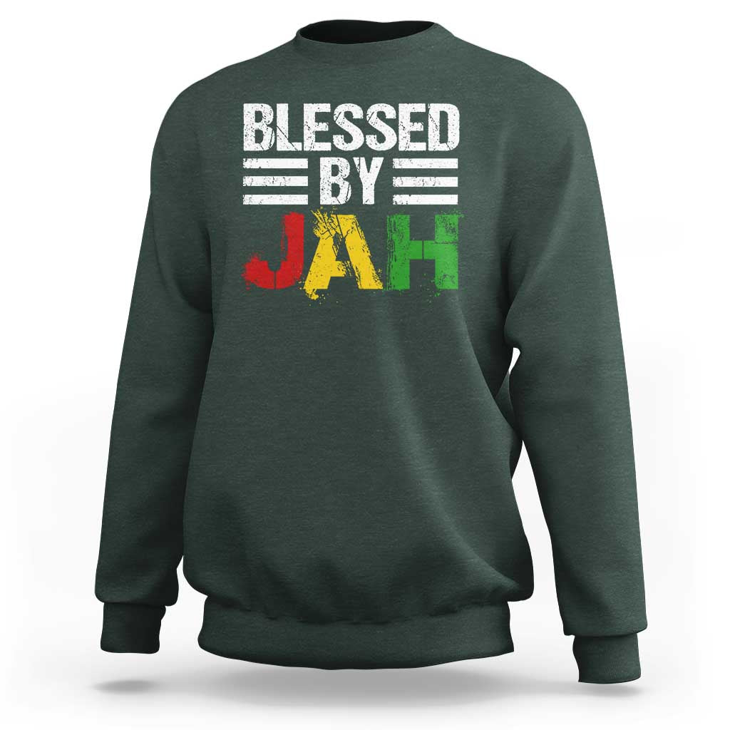 Blessed By Jah Jamaican Rastafari Rasta Sweatshirt - Wonder Print Shop
