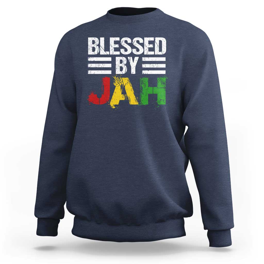 Blessed By Jah Jamaican Rastafari Rasta Sweatshirt - Wonder Print Shop