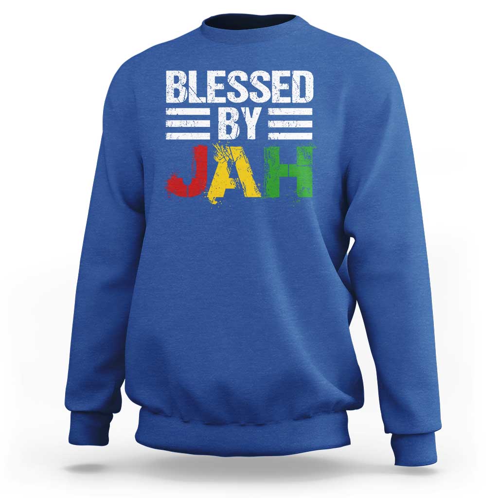Blessed By Jah Jamaican Rastafari Rasta Sweatshirt - Wonder Print Shop