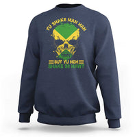 Jamaican Proverbs Sweatshirt You Can Shake A Mans Head But You Cannot Shake His Heart Skull - Wonder Print Shop