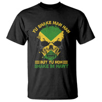 Jamaican Proverbs T Shirt You Can Shake A Mans Head But You Cannot Shake His Heart Skull - Wonder Print Shop