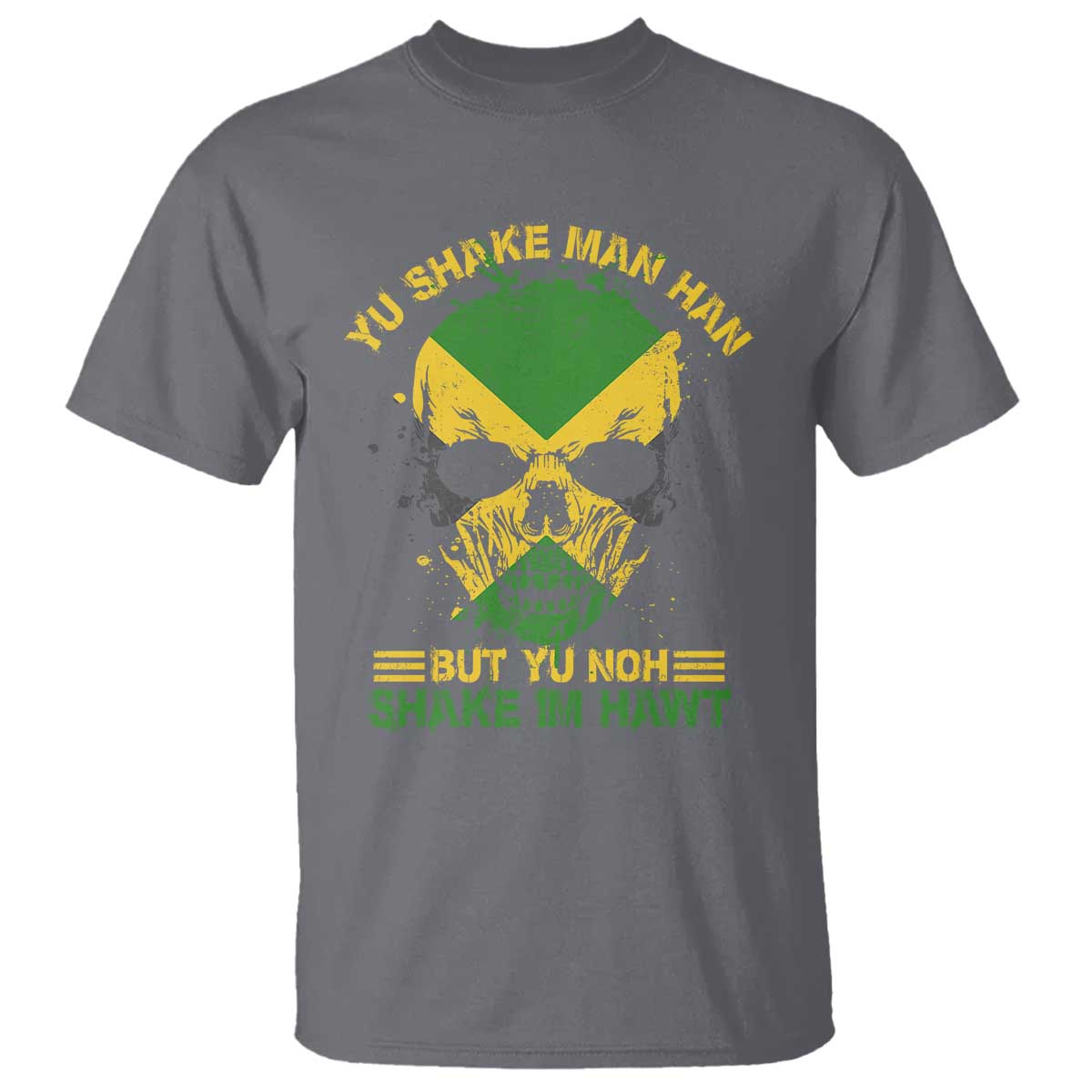 Jamaican Proverbs T Shirt You Can Shake A Mans Head But You Cannot Shake His Heart Skull - Wonder Print Shop