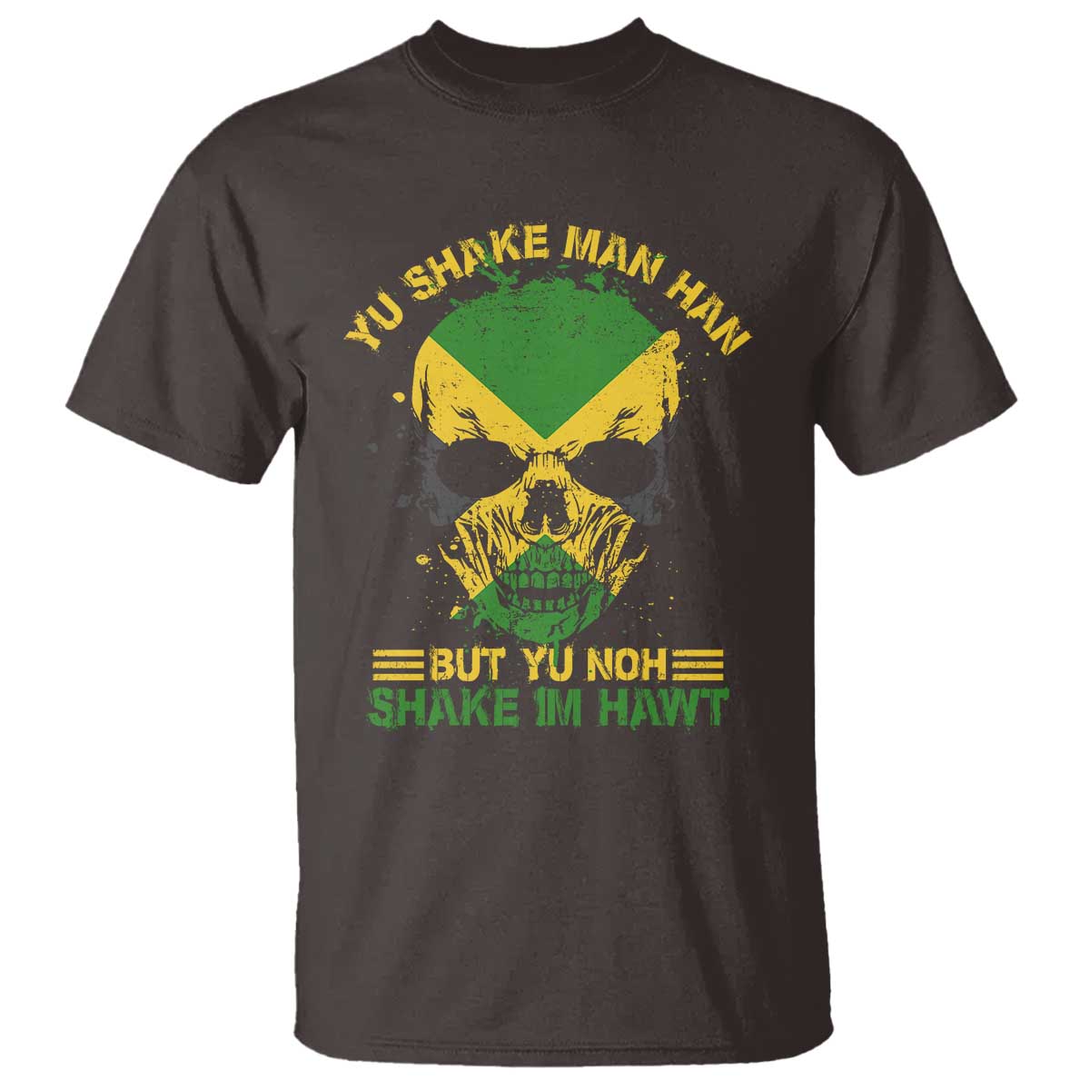 Jamaican Proverbs T Shirt You Can Shake A Mans Head But You Cannot Shake His Heart Skull - Wonder Print Shop